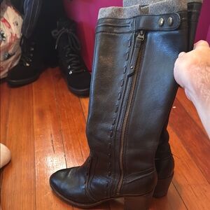 Elegant Black Leather Knee-High Boots